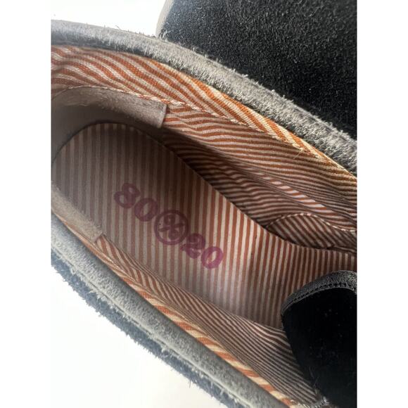 Anthropologie 80%20 Hidden Wedge Ankle Bootie Womens 10 Black Suede Toggle - Picture 12 of 13